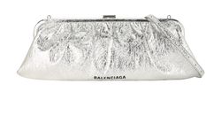 XL Cloud Clutch, Leather, Silver, 620318, S/DB, 2*